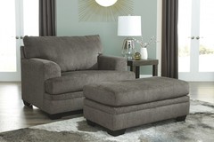 Ashley Furniture Dorsten Slate Chair and a Half with Ottoman