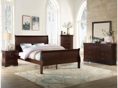 CrownMark Black Emily Queen Bed w/Padding, D/M, NS, & Chest