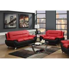 Furniture Of America - Braelyn 2 Piece Sofa & Love in Red&Black