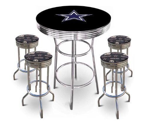 Dallas Cowboys Pub Table Chrome Bar, Bar Stools Dallas