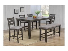 CrownMark - Bardstown Grey w/2 Chairs & 2 Benches