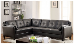 Furniture Of America - Peever Black 2pc Leatherette Sectional