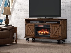 Classic Flame - Rockfall Oak Media Mantel w/Fireplace