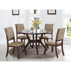 Crown Mark - Barney Round Dinette Set w/4 Chairs
