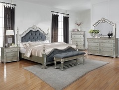 Crown Mark - Sterling Queen Bed, D/M, Nightstand, & Chest
