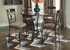 Ashley Furniture - Glambrey Round Counter Height Dinette w/4 Chairs
