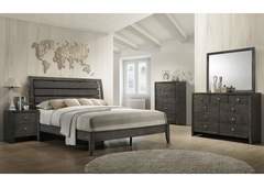EvanGrey Queen Bed,Dresser,Mirror,Nightstand&Chest