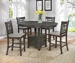Crown Mark - Hartwell Counter High Grey Dinette w/4 Chairs
