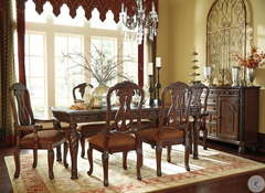 Ashley Furniture - Formal North Shore Extension Table w/6 Chairs